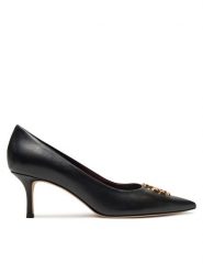 Tory Burch Półbuty Eleanor Pump 157963 Czarny. Czarne czółenka Tory Burch, bez wzorów, ze skóry, bez obcasa, na obcasie, bez zapięcia. Za 1,849.00 zł.