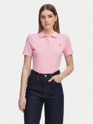 Tommy Hilfiger Polo 1985 WW0WW43225 Różowy jasny Slim Fit. Czerwone koszulki polo TOMMY HILFIGER, xl, bez wzorów, z bawełny, bez kołnierzyka, bez ramiączek. Za 329.99 zł.