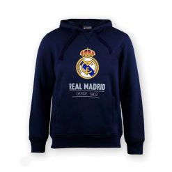 Bluza z kapturem dla dorosłych unisex Real Madryt 1902. Niebieskie bluzy REAL MADRID, na zimę, xl, bez wzorów, z kapturem. W wyprzedaży za 240.75 zł.