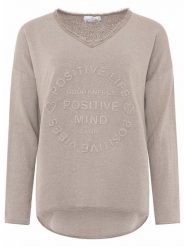 Zwillingsherz Bluza "Positive Mind" w kolorze szarobrązowym rozmiar: S/M. Brązowe bluzy Zwillingsherz, m, bez wzorów, bez kaptura. Za 142.45 zł.