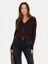 ONLY Kardigan Katia 15310902 Brązowy Regular Fit. Brązowe kardigany Only, xl, bez wzorów, z syntetyku. Za 169.99 zł.