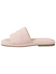 GANT Footwear Skórzane klapki "Khiria" w kolorze jasnoróżowym rozmiar: 36. Różowe klapki GANT Footwear, bez wzorów, z materiału, bez obcasa. Za 87.81 zł.