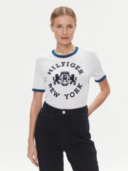 Tommy Hilfiger T-Shirt Varsity WW0WW39834 Biały Regular Fit. Białe t-shirty TOMMY HILFIGER, xs, bez wzorów, z bawełny, bez kołnierzyka, bez ramiączek. Za 259.99 zł.
