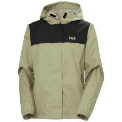 Kurtka przeciwdeszczowa damska Helly Hansen Vancouver. Zielone kurtki sportowe Helly Hansen, bez wzorów, bez kaptura. Za 553.00 zł.