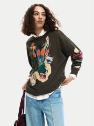 Desigual Bluza Evelyn 26SWSK16 Szary Regular Fit. Szare bluzy Desigual, xl, bez wzorów, z bawełny, bez kaptura. Za 489.99 zł.