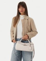 Guess Torebka Ella Logo HWPD97 46050 Kremowy. Białe torebki klasyczne Guess, z aplikacjami, ze skóry, bez dodatków. Za 584.99 zł.