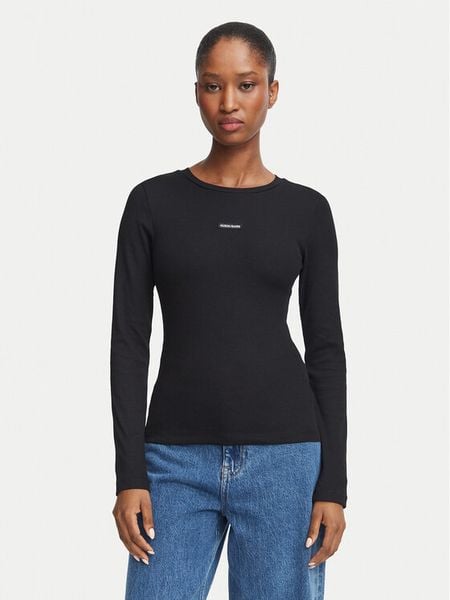 Guess Jeans Bluzka W6BP05 K5470 Czarny Slim Fit. Czarne bluzki Guess Jeans, s, z aplikacjami, z bawełny, bez kołnierzyka, bez ramiączek. Za 169.99 zł.