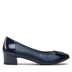 Baleriny Caprice. Niebieskie baleriny Caprice, bez wzorów, bez obcasa. Za 279.99 zł.