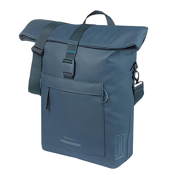 Torba rowerowa Brooklyn MIK Hooks, niebieska. Niebieskie torby na laptopa BASIL, bez wzorów, z materiału, na ramię. Za 393.75 zł.