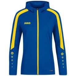 Damska bluza dresowa z kapturem Jako Power. Niebieskie bluzy sportowe JAKO, bez wzorów, z dresówki, z kapturem. Za 276.45 zł.