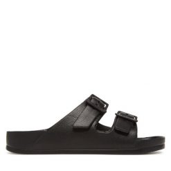 Klapki ONLY Shoes. Czarne klapki ONLY SHOES, bez wzorów, bez obcasa. Za 69.99 zł.