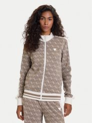 Guess Bluza V5BQ16 K1990 Brązowy Regular Fit. Brązowe bluzy Guess, s, z aplikacjami, z syntetyku, bez kaptura. Za 529.99 zł.