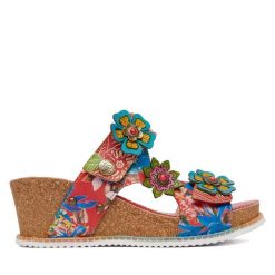 Klapki Laura Vita. Czerwone klapki Laura Vita, bez wzorów, bez obcasa. Za 439.99 zł.