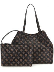Guess Torebka w kolorze brązowym - 32 x 27 x 15 cm rozmiar: onesize. Brązowe torby na ramię Guess, z aplikacjami, z materiału, na ramię, bez dodatków. Za 413.86 zł.