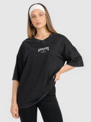 4F T-shirt oversize z nadrukiem damski - czarny M. Czarne koszulki sportowe 4f, bez wzorów, z dzianiny, bez ramiączek. Za 79.99 zł.