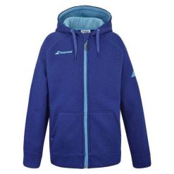 Bluza tenisowa Babolat Exercise Hood Jacket Jr. Niebieskie bluzy BABOLAT, bez wzorów, z bawełny, z kapturem. Za 240.00 zł.