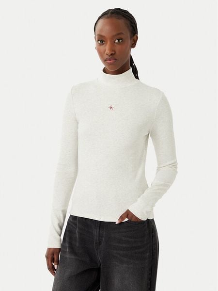 Calvin Klein Jeans Golf LV047D203G Szary jasny Slim Fit. Szare golfy Calvin Klein Jeans, m, bez wzorów, z bawełny, bez ramiączek. Za 168.99 zł.