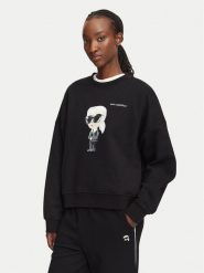 KARL LAGERFELD Bluza B3W20049 Czarny Regular Fit. Czarne bluzy KARL LAGERFELD, m, bez wzorów, z bawełny, bez kaptura. Za 779.99 zł.