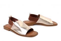 ARTIKER RELAKS 54C0860 złoty, sandały damskie. Żółte sandały Artiker Relaks, bez wzorów, ze skóry, bez obcasa, na obcasie, bez zapięcia. Za 184.90 zł.