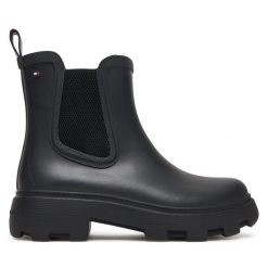 Kalosze Tommy Hilfiger. Czarne kalosze TOMMY HILFIGER, bez wzorów. Za 469.99 zł.