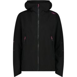 Kurtka damska narciarska CMP 34Z6516. Czarne kurtki narciarskie CMP, bez wzorów, z materiału, z kapturem, narciarskie. Za 358.00 zł.