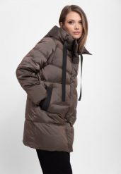 Pikowany płaszcz J-KALI. Brązowe płaszcze Volcano, na zimę, m, bez wzorów, z materiału, bez kaptura. Za 379.99 zł.