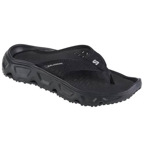 Japonki damskie Salomon Reelax Break 6.0. Czarne klapki Salomon, bez wzorów, z materiału, bez obcasa. Za 369.00 zł.