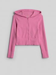 4F Bluza dresowa slim z kapturem damska - różowa XS/S. Czerwone bluzy 4f, s, bez wzorów, z dresówki, z kapturem. Za 169.99 zł.