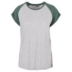 T-shirt Damski Kontrastowy Raglanowy. Szare t-shirty Urban Classics, s, bez wzorów, bez kołnierzyka, bez ramiączek. Za 55.99 zł.