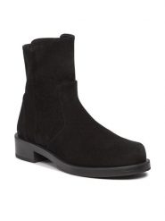 Stuart Weitzman Botki 5050 Bold Zip Btie SG094 Czarny. Czarne botki Stuart Weitzman, bez wzorów, ze skóry, bez obcasa, na płaskiej podeszwie, bez zapięcia. Za 2,649.00 zł.