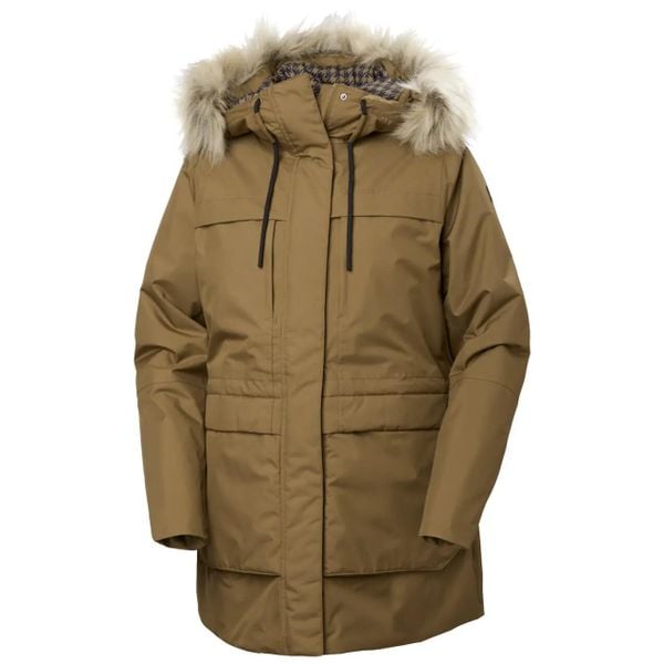 Parka damska z kapturem Helly Hansen Coastal. Brązowe parki Helly Hansen, na zimę, xl, z futra, klasyczne, z kapturem. Za 948.70 zł.