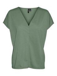 Vero Moda Koszulka w kolorze zielonym rozmiar: XL. Zielone bluzki Vero Moda, xl, bez wzorów, bez kołnierzyka, bez ramiączek. Za 89.47 zł.