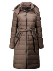 Geographical Norway Płaszcz zimowy "Cabima" w kolorze brązowym rozmiar: XL. Brązowe płaszcze Geographical Norway, na zimę, xl, bez wzorów, z puchu, bez kaptura. Za 366.35 zł.