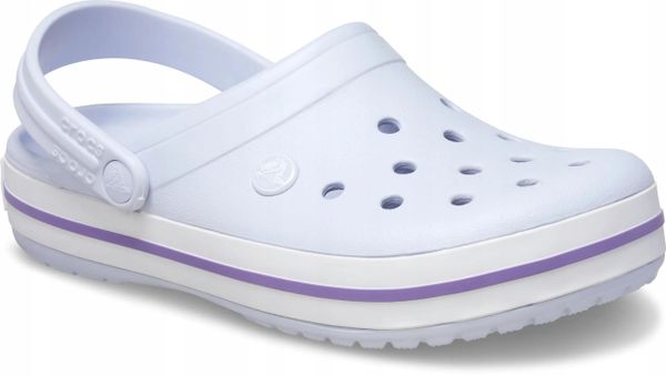 Crocs Damskie Buty Chodaki Klapki Crocband 11016 Clog. Białe klapki Crocs, bez wzorów, z materiału, bez obcasa. Za 229.99 zł.