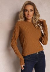 Brązowy Golf o Klasycznym Fasonie Anofra. Brązowe golfy Renee, uniwersalny, bez wzorów, bez ramiączek. Za 59.99 zł.