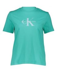Calvin Klein Koszulka w kolorze turkusowym rozmiar: L. Niebieskie bluzki Calvin Klein, l, bez wzorów, z bawełny, bez kołnierzyka, bez ramiączek. Za 126.99 zł.