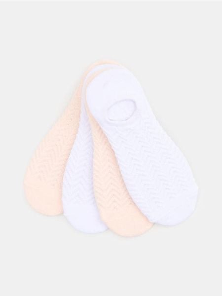 Bawełniane stopki 4 pack - biały. Białe skarpety Sinsay, bez wzorów, z bawełny. Za 9.99 zł.