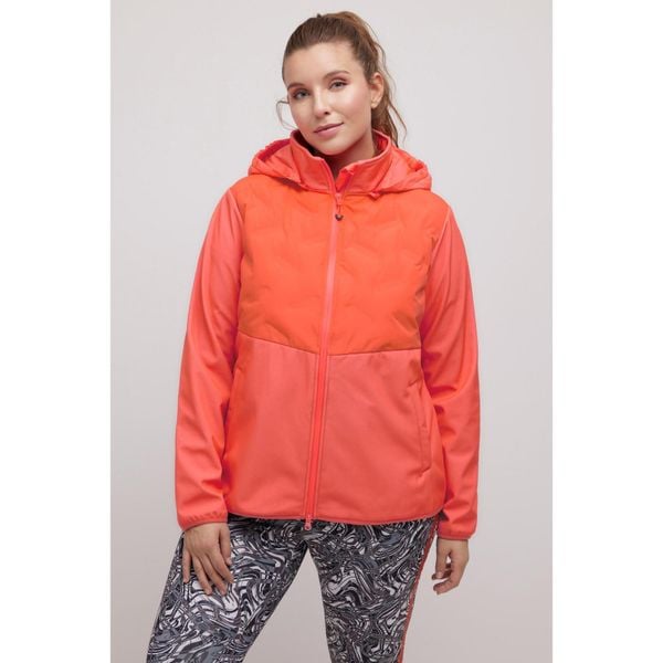 Damskie Kurtka Softshell pikowane wstawki dwukierunkowy suwak. Brązowe kurtki sportowe Ulla Popken, plus size, bez wzorów, z elastanu, bez kaptura. Za 633.99 zł.