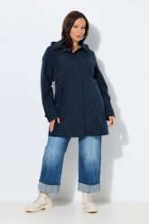Damskie Trencz funkcyjny HYPRAR hydrofobowy kaptur. Niebieskie płaszcze Ulla Popken, plus size, bez wzorów, z materiału, bez kaptura. Za 639.99 zł.
