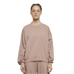 Bluza Damska Frotte Z Okrągłym Dekoltem Oversize. Czerwone bluzy Urban Classics, s, bez wzorów, bez kaptura. Za 115.99 zł.
