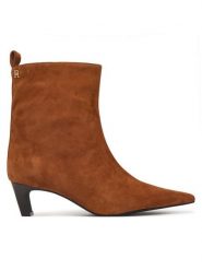Tommy Hilfiger Botki Kitten Heel Suede Ankle Boot FW0FW09670 Pomarańczowy. Brązowe botki TOMMY HILFIGER, bez wzorów, ze skóry, bez obcasa, na słupku, bez zapięcia. Za 699.99 zł.