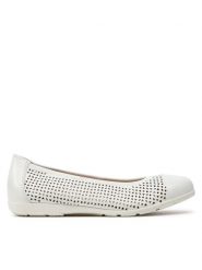 Caprice Baleriny 9-22151-42 Biały. Białe baleriny Caprice, bez wzorów, ze skóry, bez obcasa. Za 203.99 zł.