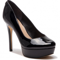 Szpilki GUESS - FL5HL2 PAF08 BLACK. Czarne szpilki Guess, z aplikacjami, ze skóry ekologicznej, eleganckie, bez obcasa, na obcasie, bez zapięcia. W wyprzedaży za 349.00 zł.