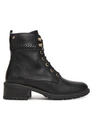 Pikolinos Botki W0D-8672 Czarny. Czarne botki Pikolinos, bez wzorów, ze skóry, bez obcasa, na słupku, bez zapięcia. Za 769.99 zł.
