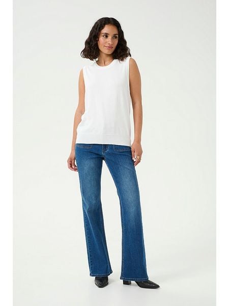 Kaffe Bezrękawnik w kolorze białym rozmiar: XL. Białe swetry Kaffe, xl, bez wzorów, bez ramiączek. Za 56.53 zł.