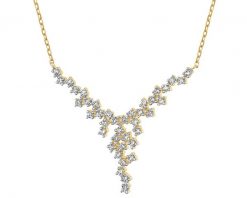 Naszyjnik z żółtego złota z diamentami - 0,24 ct - próba 585. Żółte naszyjniki Apart, z diamentem, złote. Za 3,490.00 zł.