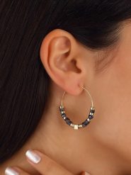 Luja Bijoux Pozłacane kolczyki-kreole z kryształami rozmiar: onesize. Żółte kolczyki Luja Bijoux, z kryształem, pozłacane. Za 79.21 zł.