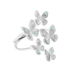 Pierścionek multi Papillon posrebrzany. Zielone pierścionki Lilou, posrebrzane. Za 279.00 zł.