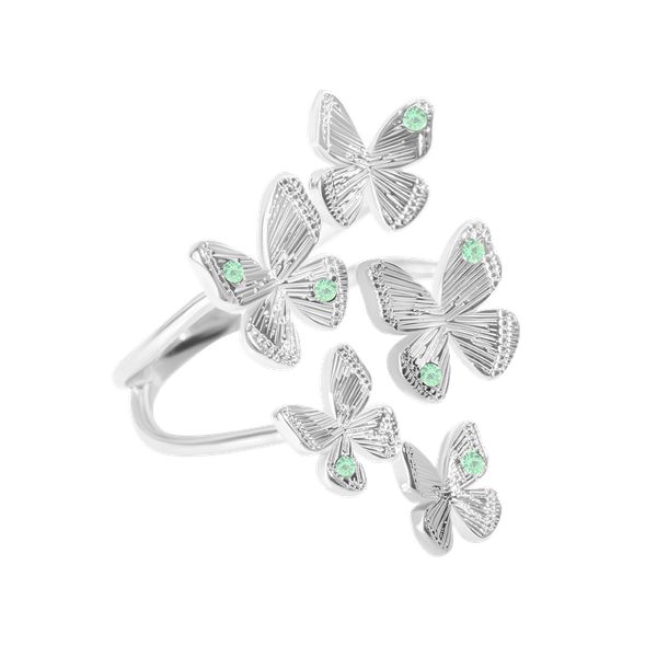 Pierścionek multi Papillon posrebrzany. Zielone pierścionki Lilou, posrebrzane. Za 279.00 zł.