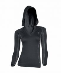Bluza damska z kapturem Brubeck BALANCE. Czarne bluzy Brubeck, xl, bez wzorów, z dzianiny, z kapturem. Za 69.99 zł.